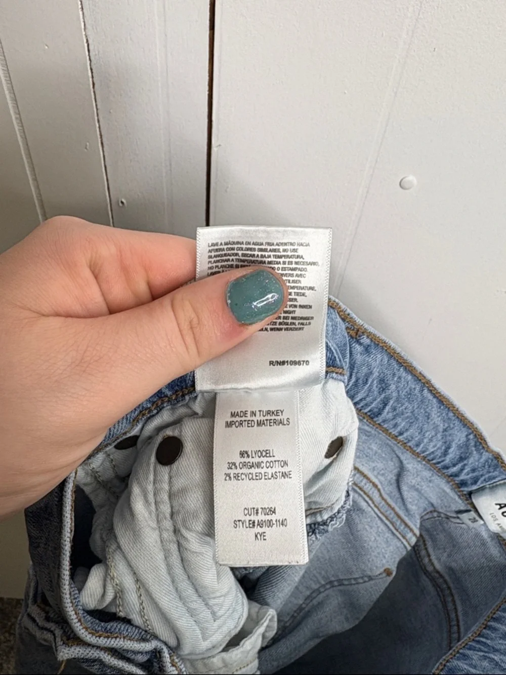 Agolde Jeans Womens 28 Kye In Diversion Light Wash Mid Rise Straight Leg